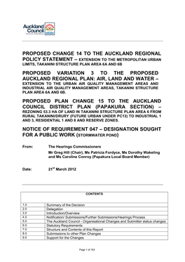 Hearing Report but That No Separate Evidence Or Representation of These Submissions Would Be Presented at the Hearing