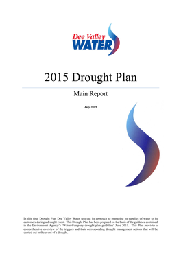 Dee Valley Drought Plan 2015
