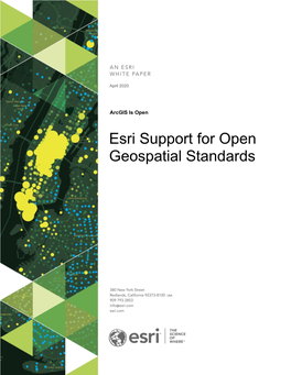 Esri Support for Open Geospatial Standards