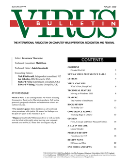 Virus Bulletin, August 2000