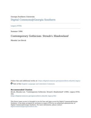 Contemporary Gothicism: Straub's Shadowland