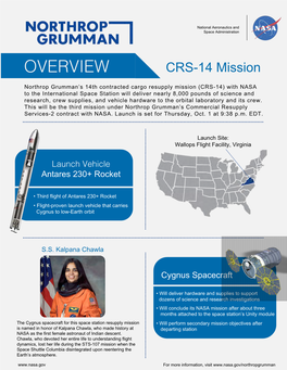 OVERVIEW CRS-14 Mission