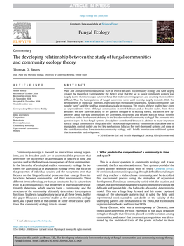 The Developing Relationship Between the Study of Fungal Communities and Community Ecology Theory