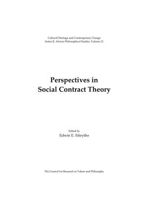 Perspectives in Social Contract Theory