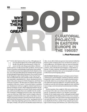 Pop Curatorial Projects in Eastern Europe in the 1960S?