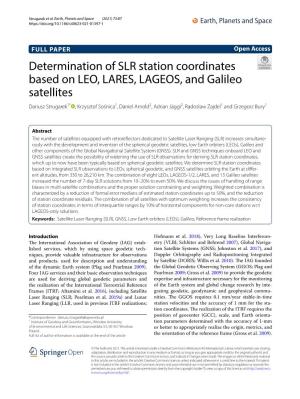 Determination of SLR Station Coordinates Based on LEO, LARES