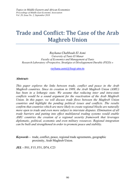 Trade and Conflict: the Case of the Arab Maghreb Union