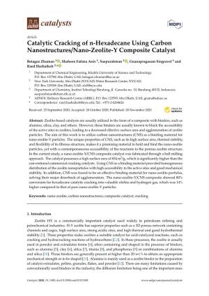 Catalytic Cracking of N-Hexadecane Using Carbon Nanostructures/Nano-Zeolite-Y Composite Catalyst