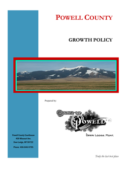 Powell County Growth Policy 2017 - I