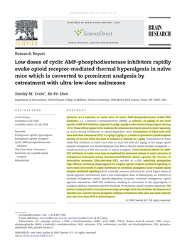 Low Doses of Cyclic AMP-Phosphodiesterase Inhibitors