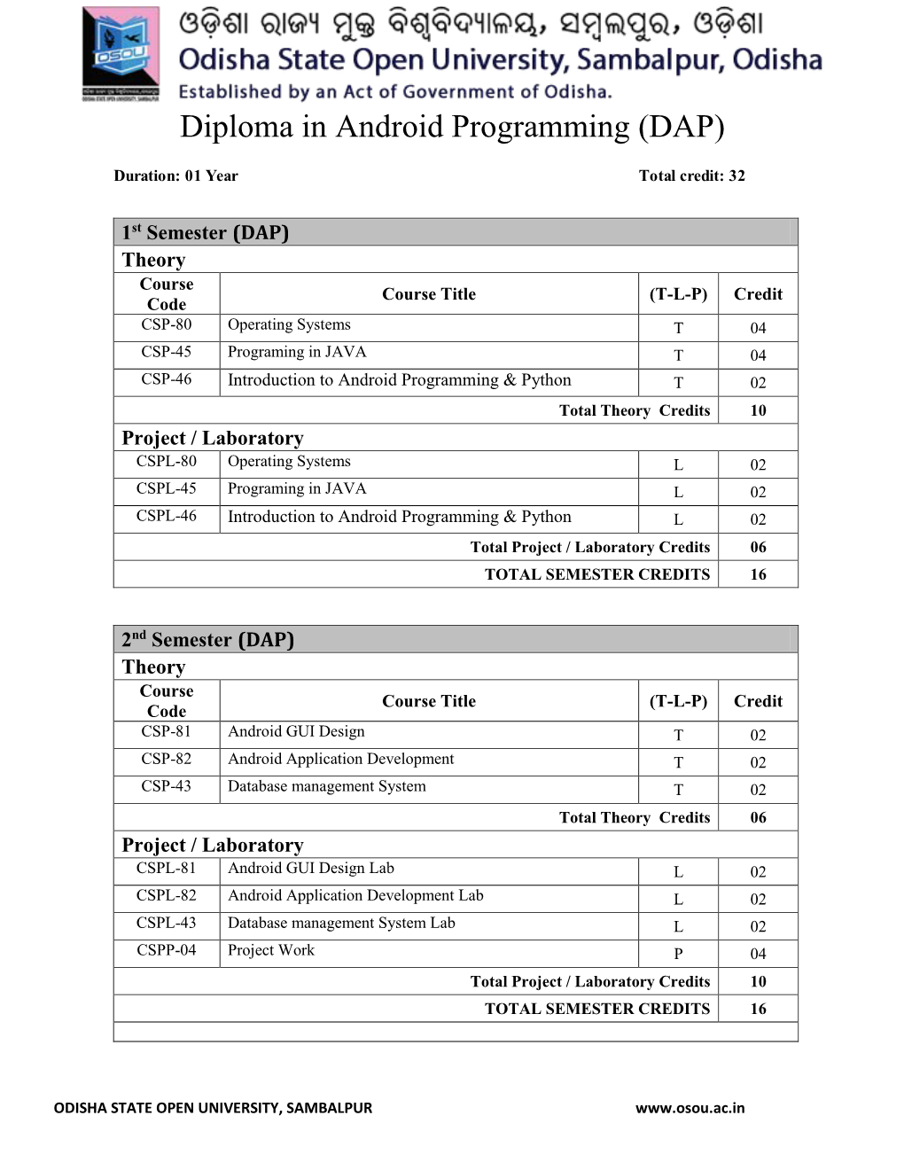 Diploma in Android Programming (DAP)