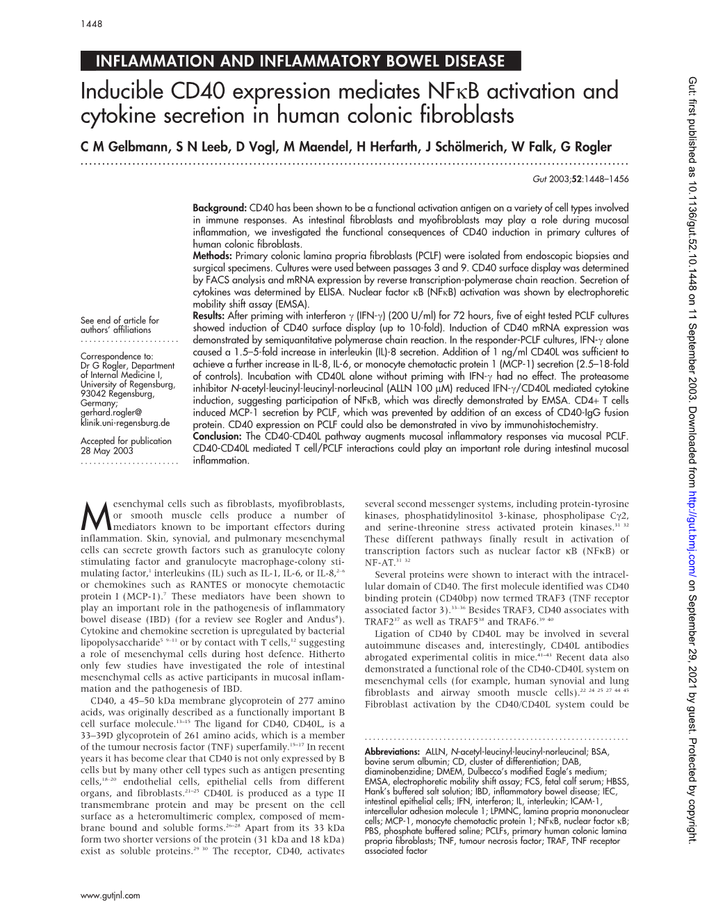 Inducible CD40 Expression Mediates Nfkb Activation and Cytokine