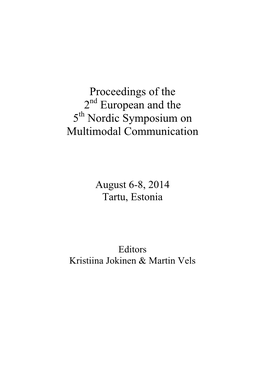 Proceedings of the 2 European and the 5 Nordic Symposium On