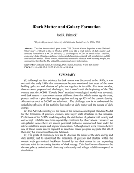 Dark Matter and Galaxy Formation