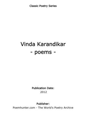 Vinda Karandikar - Poems