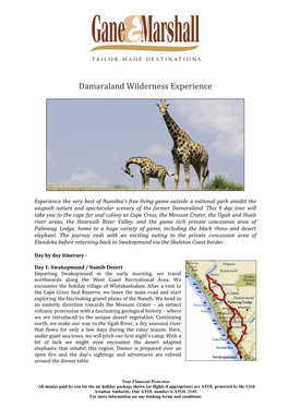 Damaraland Wilderness Experience