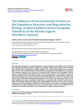 The Influence of Environmental Factors on the Population Structure
