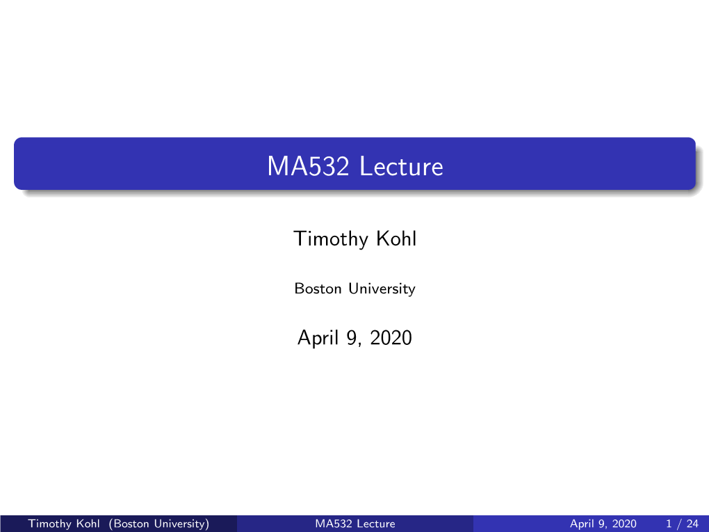 MA532 Lecture