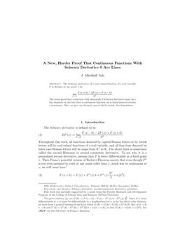 A New, Harder Proof That Continuous Functions with Schwarz Derivative 0 Are Lines