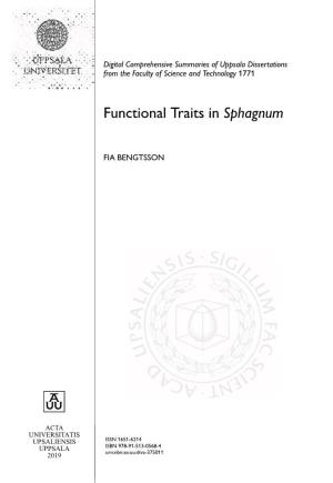 Functional Traits in Sphagnum