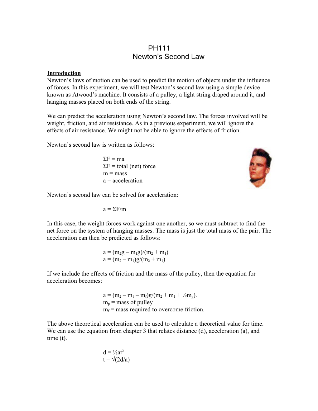 General Physics Newton S Laws of Motion Fall