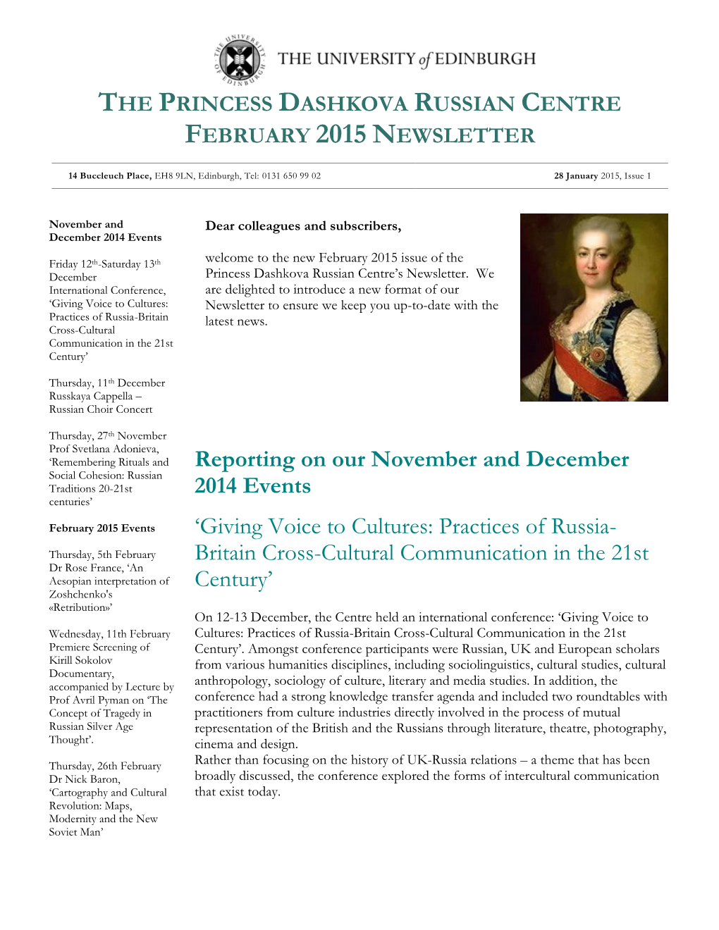 2015 February Newsletter