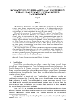 Bangsa Mongol Mendirikan Kerajaan Dinasti Ilkhan Berbasis Islam Pasca Kehancuran Baghdad Tahun 1258-1347 M