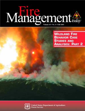 Wildland Fire Behavior Case Studies and Analyses: Part 2