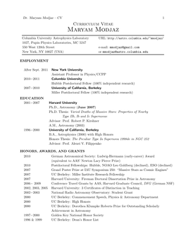 Maryam Modjaz – CV 1 Curriculum Vitae Maryam Modjaz