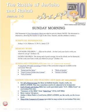 Battle of Jericho and Rahab LESSON Joshua 1-4 10