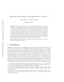 Quantum Control Theory and Applications: a Survey