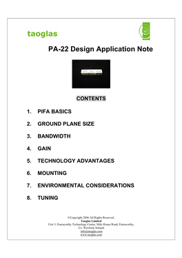 PA-22 Design Application Note