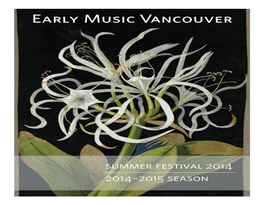 Summer Festival 2014 2014–2015 Season