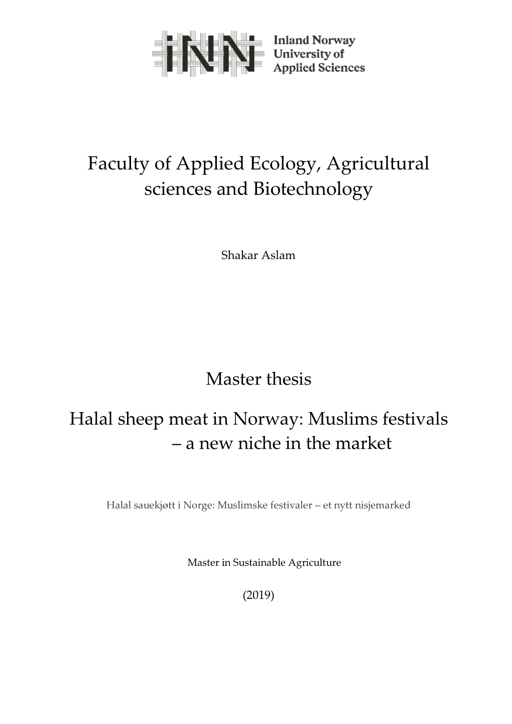 Faculty of Applied Ecology, Agricultural Sciences and Biotechnology