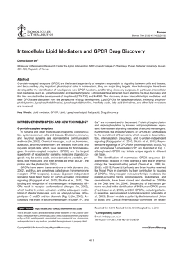 Intercellular Lipid Mediators and GPCR Drug Discovery