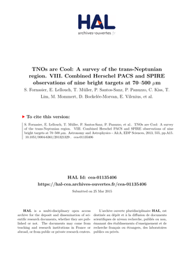 Tnos Are Cool: a Survey of the Trans-Neptunian Region. VIII