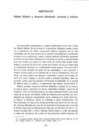 Pdf Abstracto. Rafael Alberti Y Antonio Machado : Amistad Y Tributo / C. G
