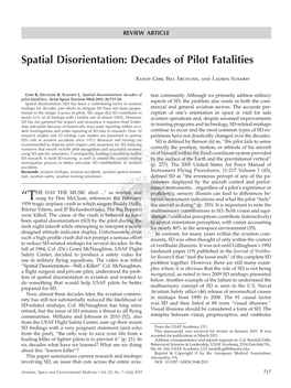 Spatial Disorientation: Decades of Pilot Fatalities
