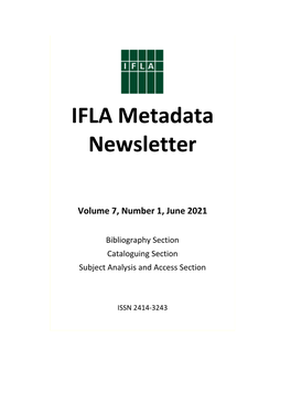 IFLA Metadata Newsletter June 2021