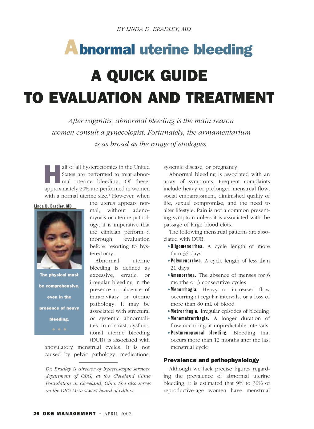 A Quick Guide to Evaluation and Treatment