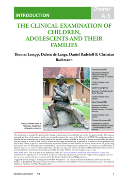 The Clinical Examination of Children, Adolescents and Their Families