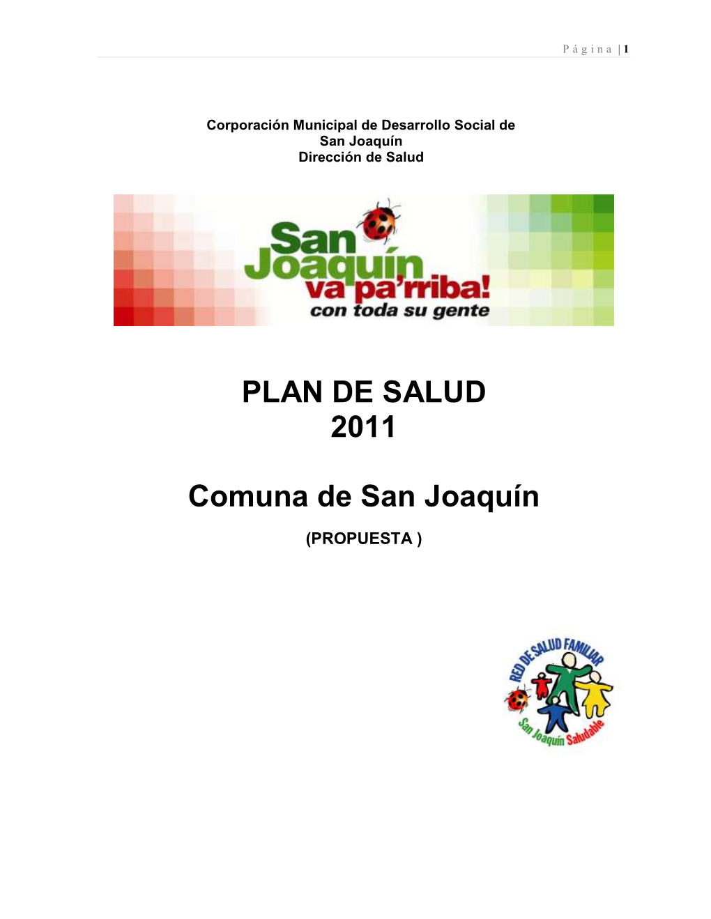 PLAN DE SALUD 2011 Comuna De San Joaquín