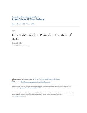 Taira No Masakado in Premodern Literature of Japan Genesie T