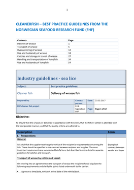Industry Guidelines - Sea Lice