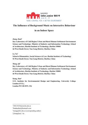 The Influence of Background Music on Interactive Behaviour in an Indoor