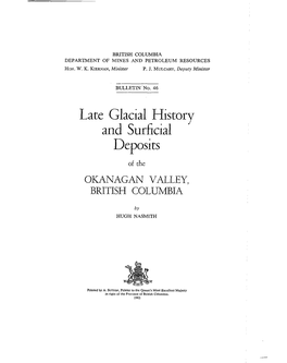 Late Glacial History and Surficial Deposits