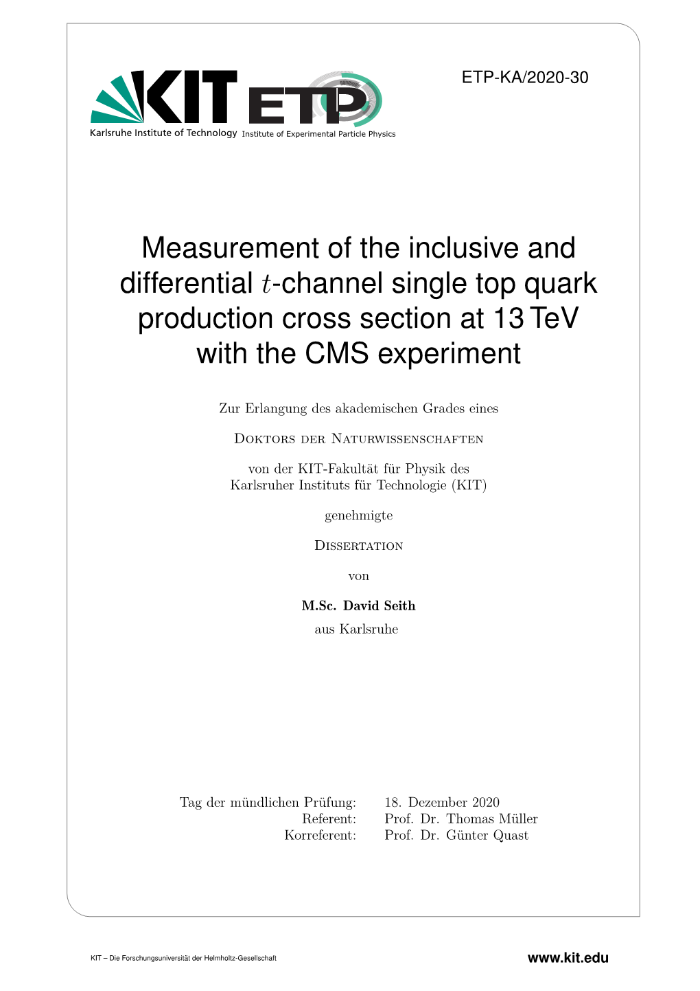 Measurement of the Inclusive and Differential T-Channel Single Top Quark Production Cross Section at 13 Tev with the CMS Experiment