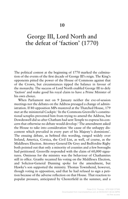 George III, Lord North and the Defeat of ‘Faction’ (1770)