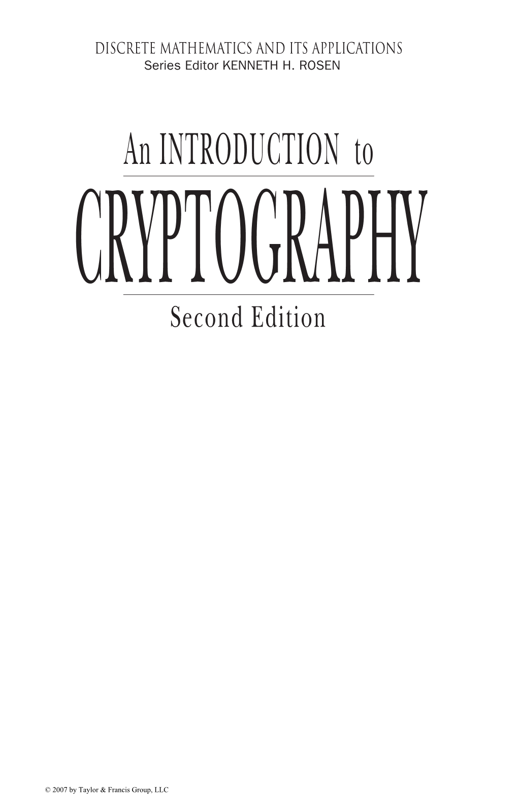 An Introduction to Cryptography, Second Edition Richard A