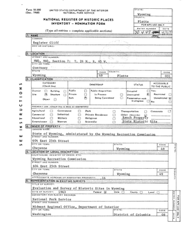 Register Cliff AND/OR HISTORIC